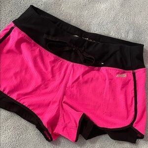 Avia Hot Pink Womes Athletic Shorts with Black Waistband size S